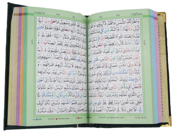 Holy Quran 13 Line Velvet Box Dark Green