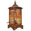 Wooden Lamp Bareek Jaali Laal
