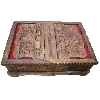 Wooden Carving Box With Built In Rehal Stand (Wooden and Black Colour)