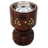Wooden Bukhoor Bakhoor Burner Glass Design 4x4x6 large